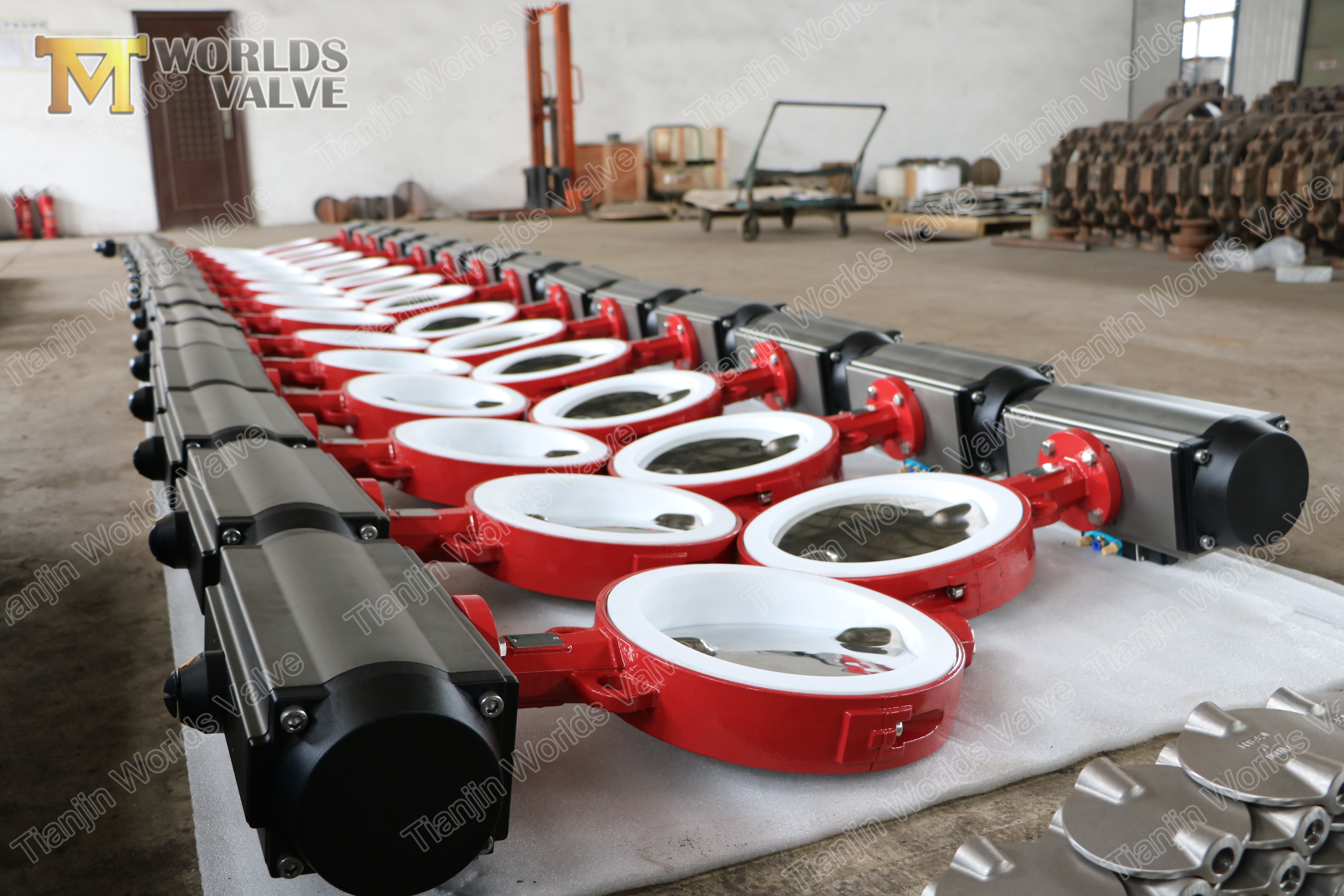 4 Penumatische PTFE-Sitz mit zwei St&uuml;cken Body-Split-K&ouml;rperwafer-Schmetterlingsventil