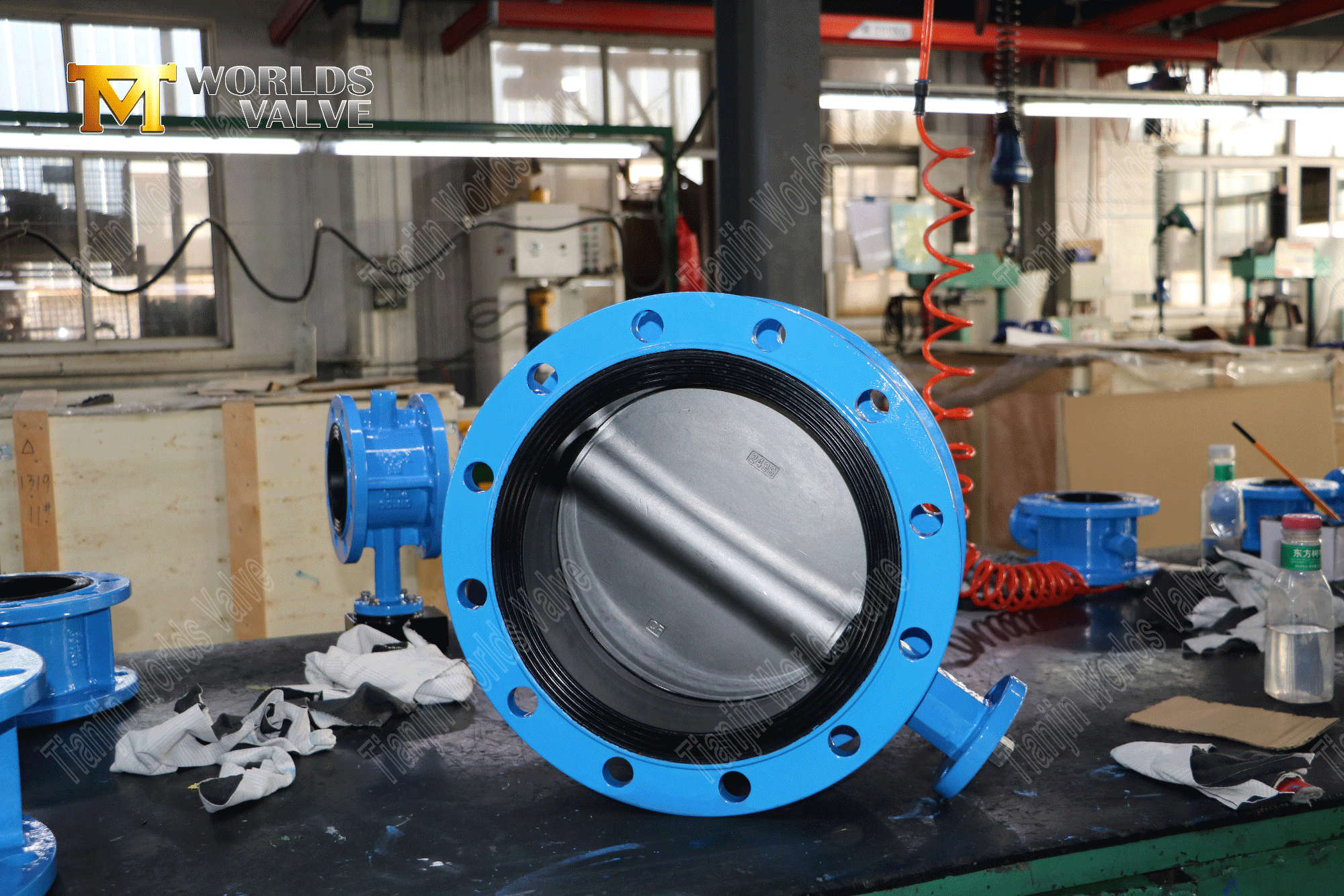 Vulkanisierte Gummi -Schmetterlingsventil mit doppelter Flanschverbindung