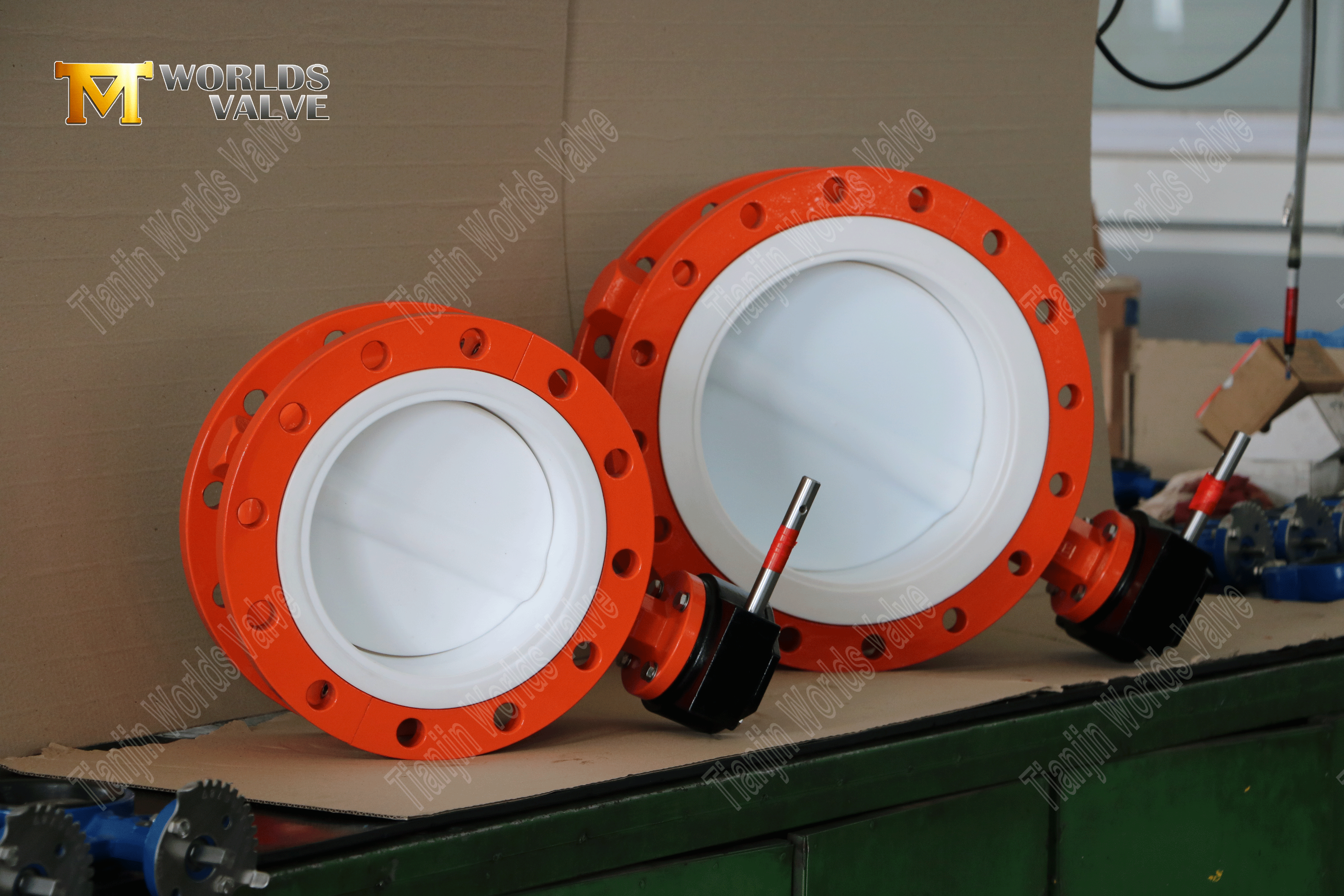 PTFE-beschichtete Sitz- und Scheibenflansch-Absperrklappe-2