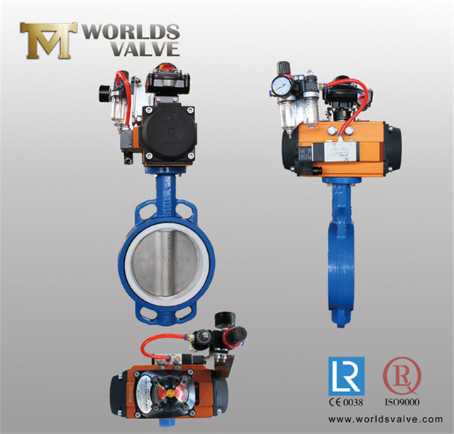 Pneumatischer elektrischer Stellantrieb Solenoid-API-Standardwafer-Typ Schmetterlingskontrollventile