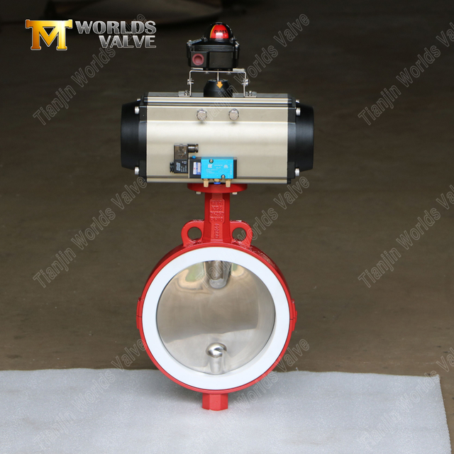 Absperrklappe mit geteiltem PTFE-Sitz und CF8M-Scheibe