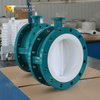 Zweiteilige PTFE-Absperrklappe DN600 mit Flansch, WCB-Gehäuse und Getriebeantrieb