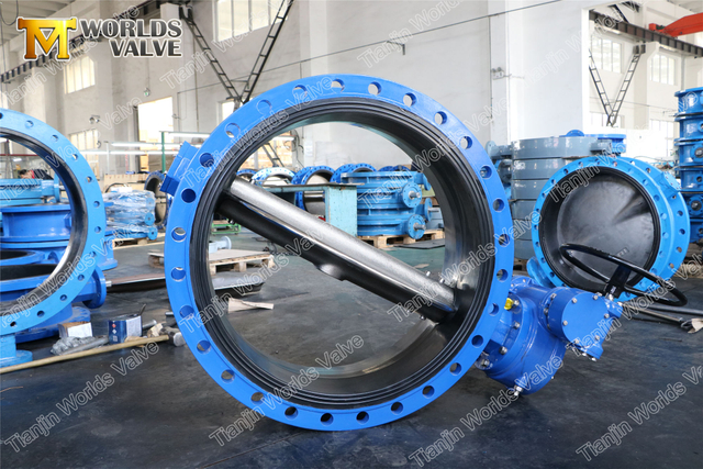 Große Wasser-Doppelflansch-Drosselventile mit Getriebe-Betreiber
