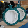 Zweiteilige PTFE-Absperrklappe DN600 mit Flansch, WCB-Gehäuse und Getriebeantrieb