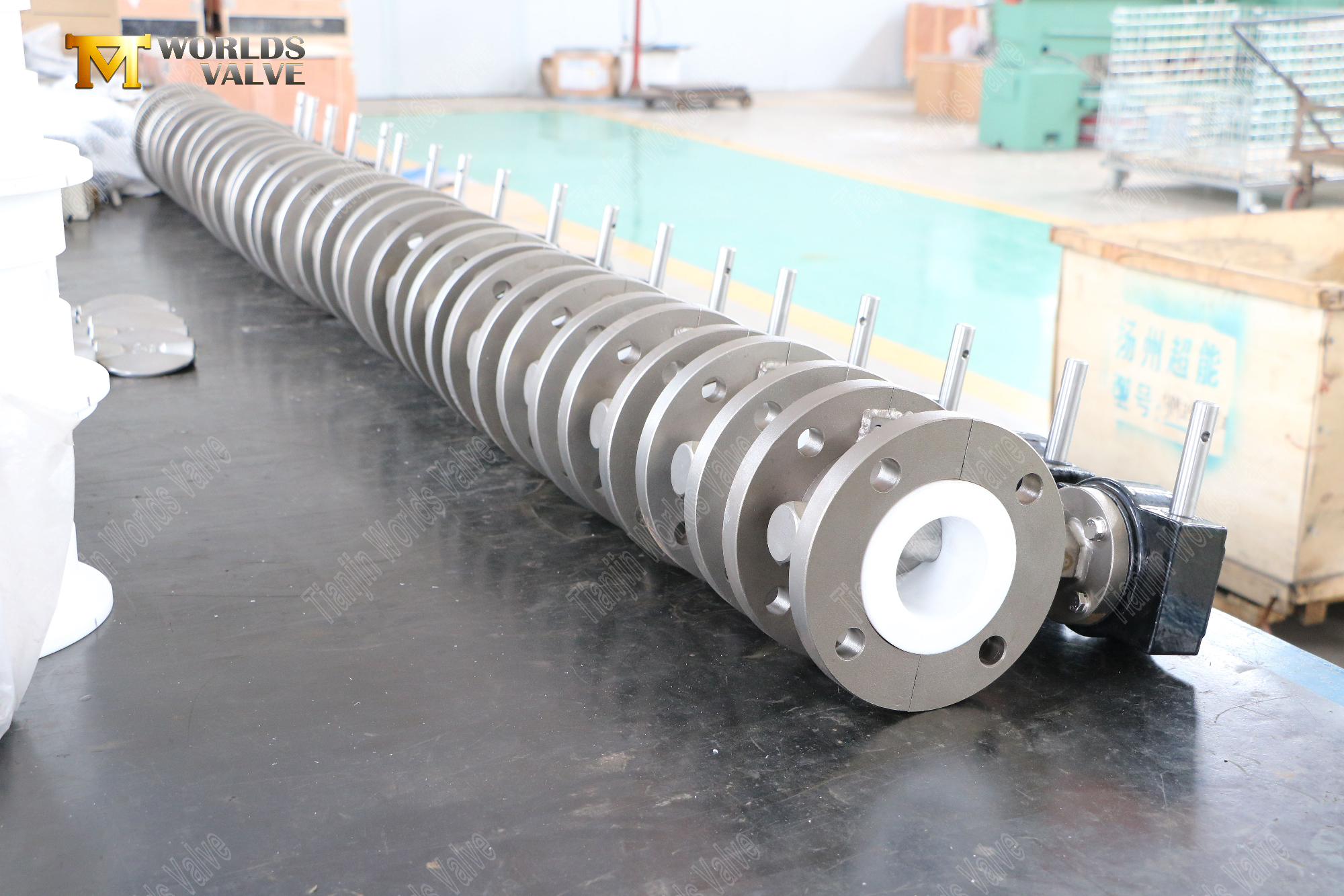 PTFE -Sitz- und Edelstahlscheibenscheiben -Flansch -Schmetterlingsventile (10)