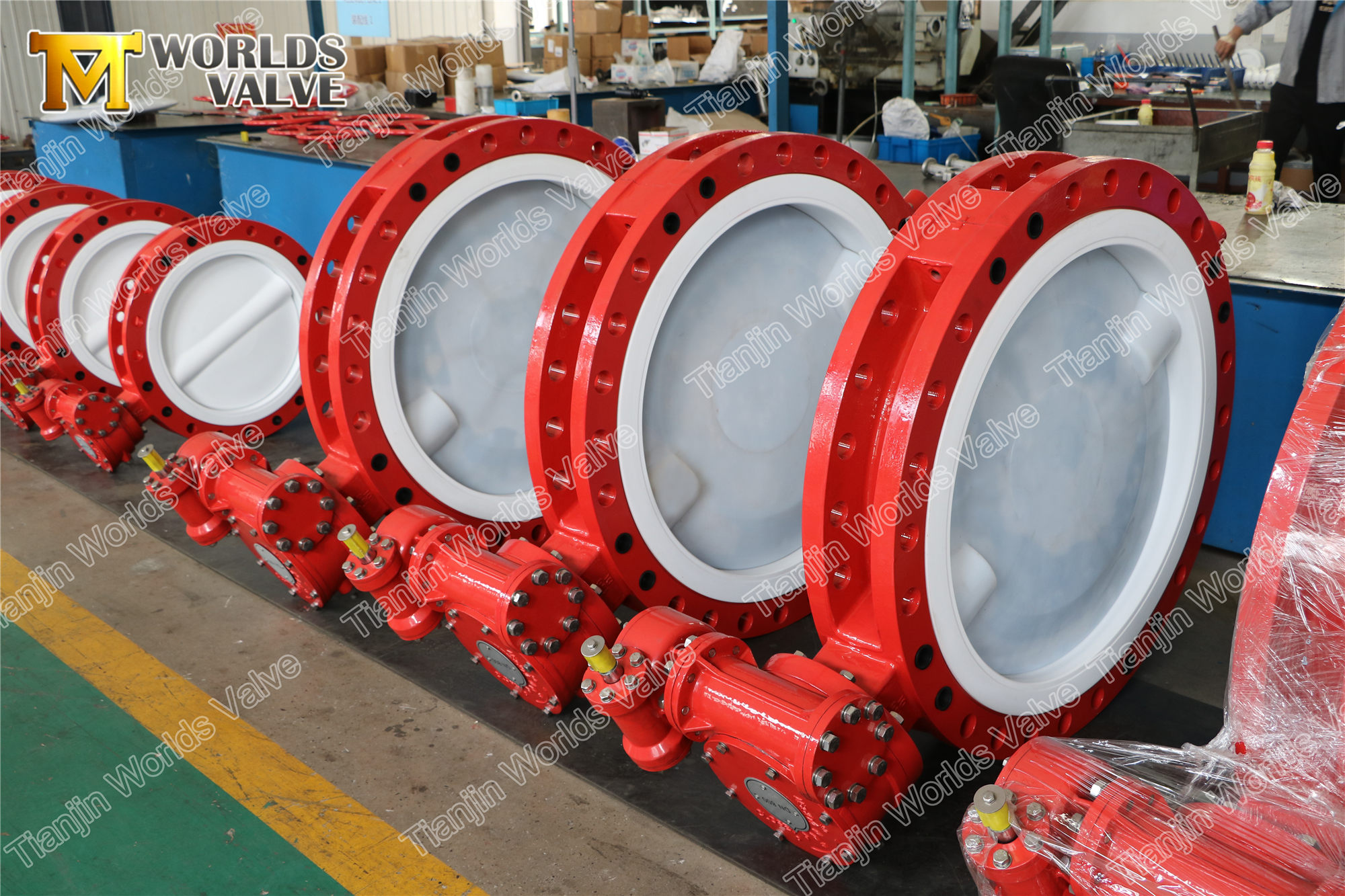 2 PFA-beschichtete Doppelflansch-Schmetterlingsventil