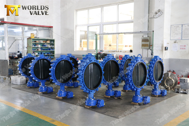 Halar-Beschichtungsscheiben-Absperrklappe mit vollem Flansch und doppeltwirkendem pneumatischem Stellantrieb