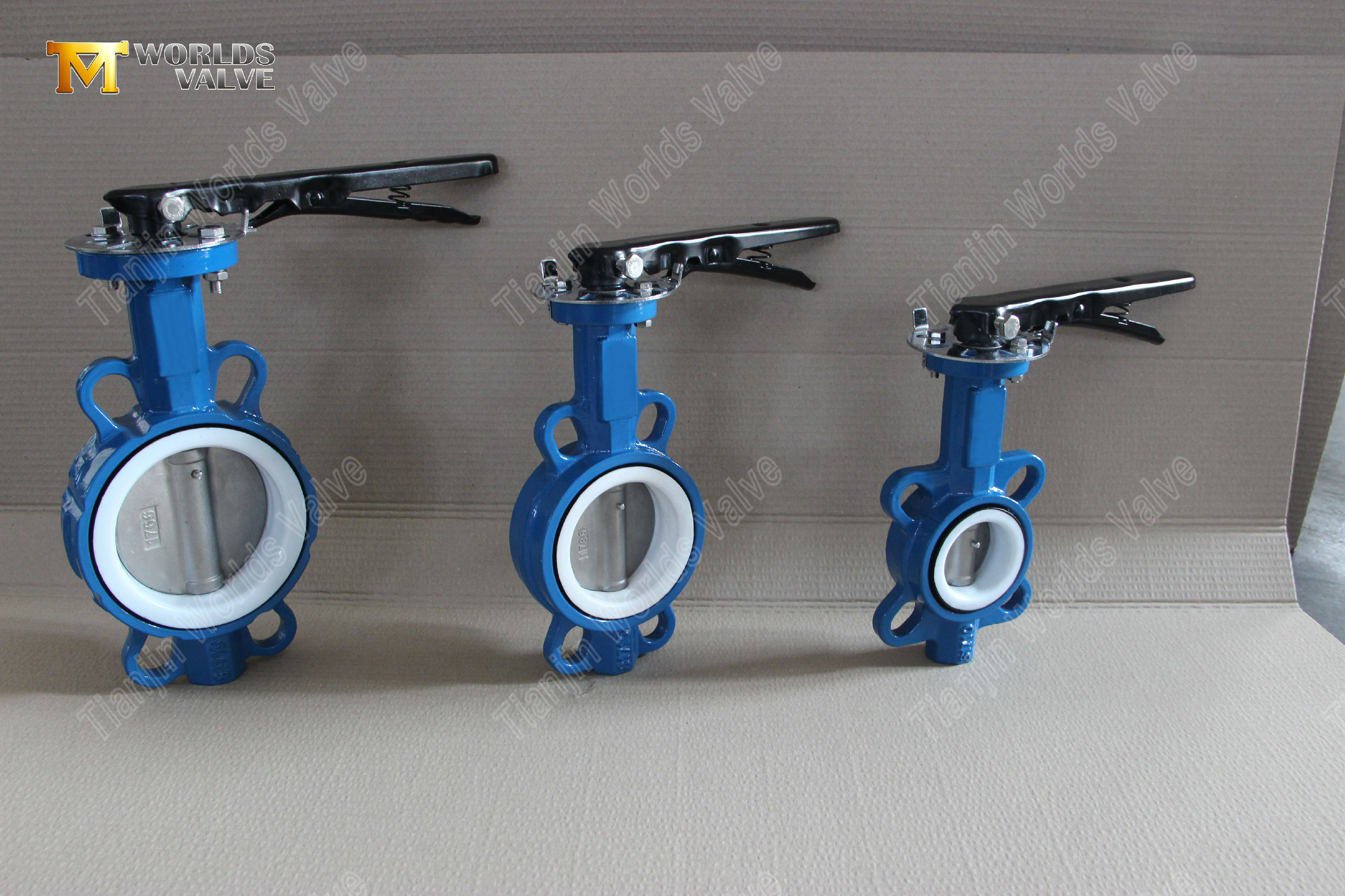 CF8M-Disc-&-PTFE-Seat-Wafer-Butterfly-Valve-with-Hand-Hebel-Bedienung-6