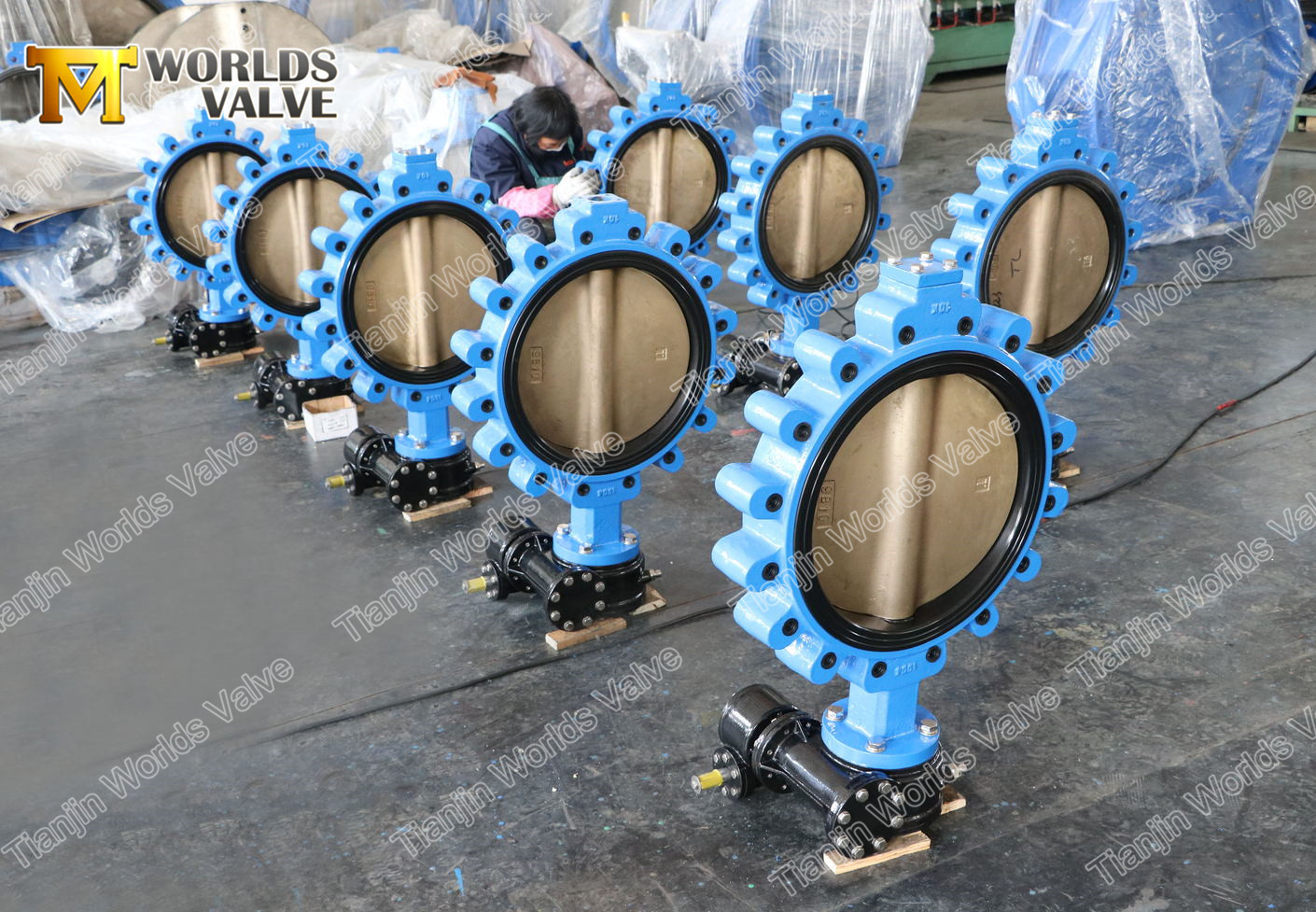 6-Null-Schmetterlingsventil mit Getriebe