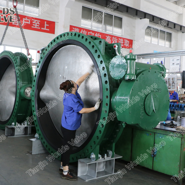 AWWAC504 C516 Doppelflanschendes Schmetterlingsventil