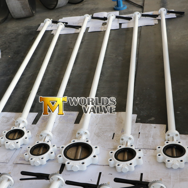 Schleppiges und abgezappertes Schmetterlingsventil mit ausgedehnter Spindel