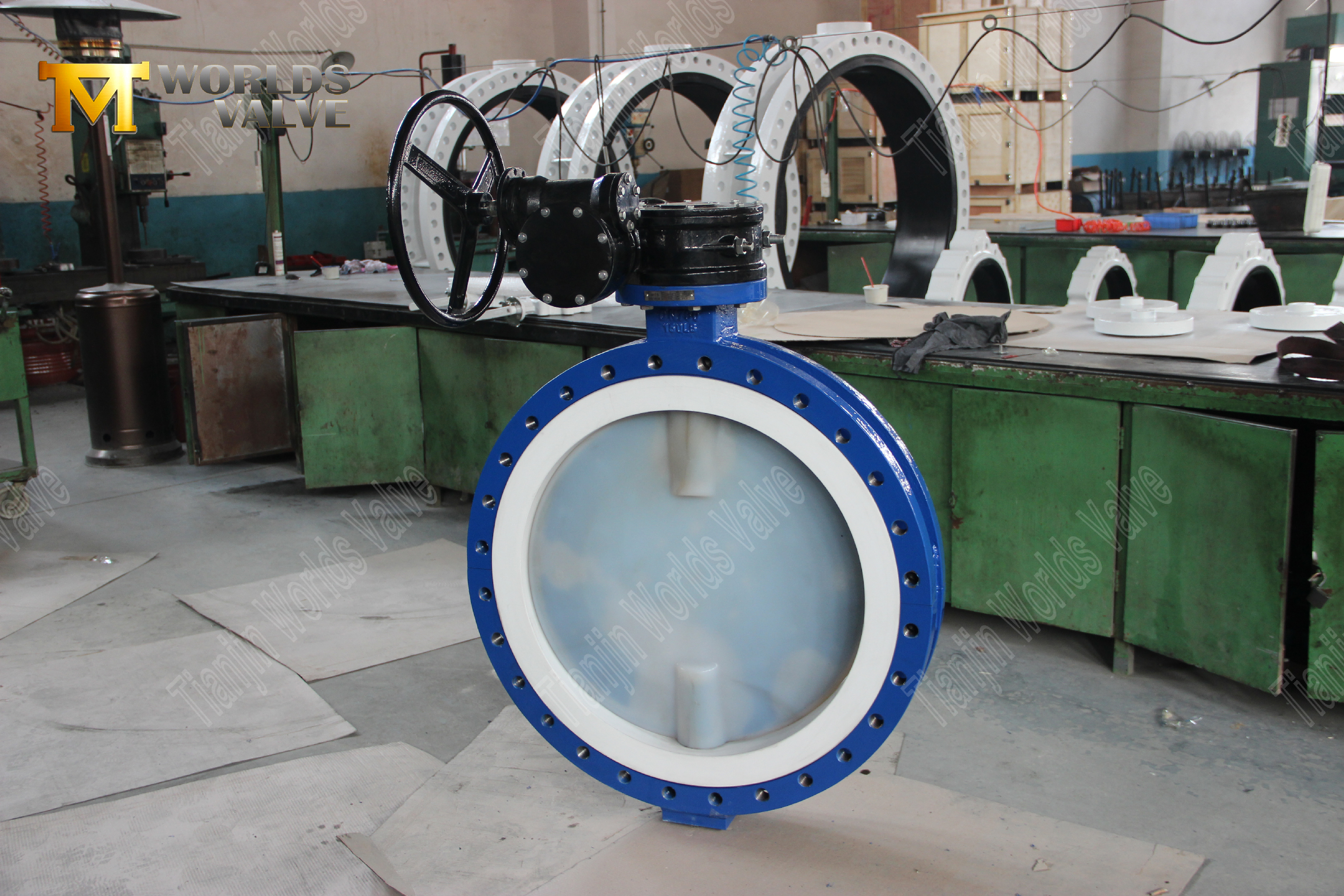 PTFE-Sitz PFA beschichtete Scheibenschmetterfly-Ventile Ultra-Pure-Korrosionsverteidigung-2 (1)