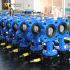 Halbloch-Absperrklappe | WCB-Körper, CF8-Scheibe, Viton-Sitz | Schneckengetriebe DN150 10K